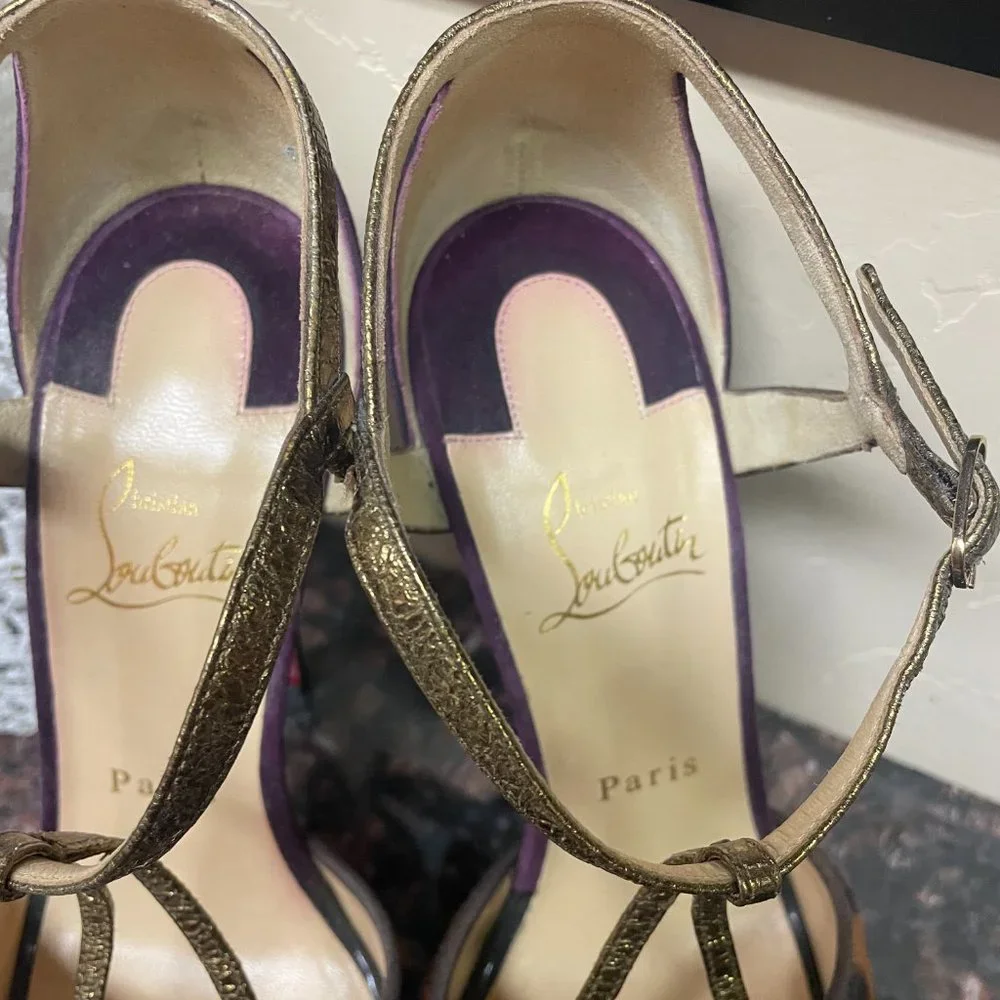 Christian Louboutin Leather-Printed Calf Hair Glennalta - Pre-owned, Sz 38.5 - Picture 5 of 5